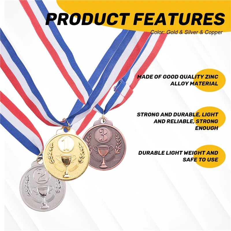 BEDW-30 ชิ้น Gold Silver Bronze ผู้ชนะเหรียญรางวัล 1St 2Nd 3Rd รางวัลสําหรับการแข่งขัน