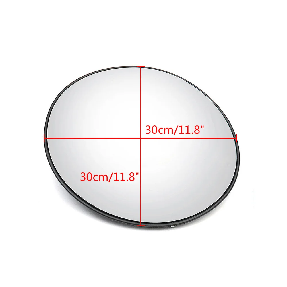 Miroir de Sécurité Convexe et Incurvé de 30cm/12 Pouces, pour Allées Extérieures et Route, avec Coins Larges Angles