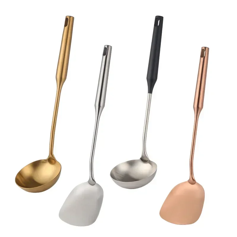 2pcs/lot Stainless Steel Frying Pan Shovel Chafing Dish Spoon Creative Cooking Spoon Shovel Set  Kitchen Gadgets Cooking Tools