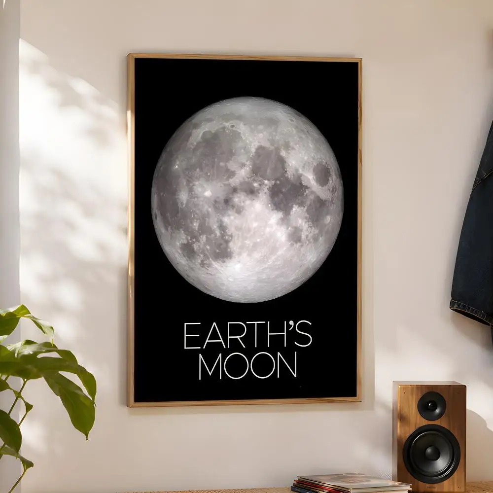 Modern Mural Poster - Sun Mercury Venus Earth Moon Jupiter - Home Artwork for Living Room Bedroom Office Dorm Apartment Gift