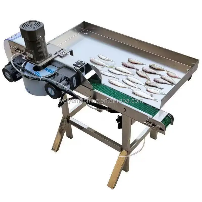 

Gold Seller White Stripes Small Mixed Fish Commercial Small Fish Belly Opening Gutting Machine Automatic Fish Gutting