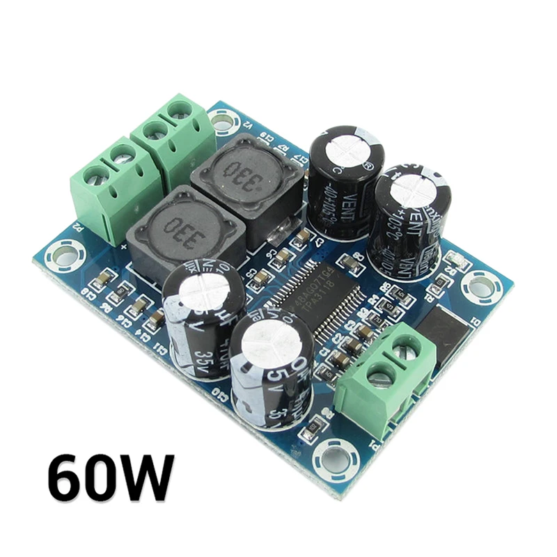 60W TPA3118 Digital Amplifier Board AMP DC 10-24V Module PBTL Mono Subwoofer