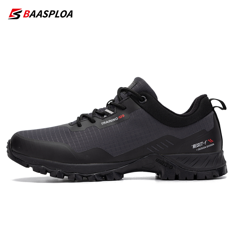  Baasploa Men's Anti-Skid and Wear-Resistant Hiking Travel Shoes Fashion Waterproof Outdoor Sneaker Comfortable Male Sport Shoes 