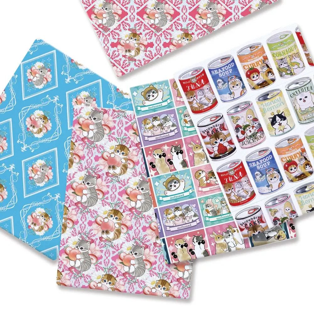 Polyester cotton Cartoon Fabric 140*50cm Handmade Sewing Patchwork Quilting Baby Dress Home Sheet Printed Fabric Sewing Kids