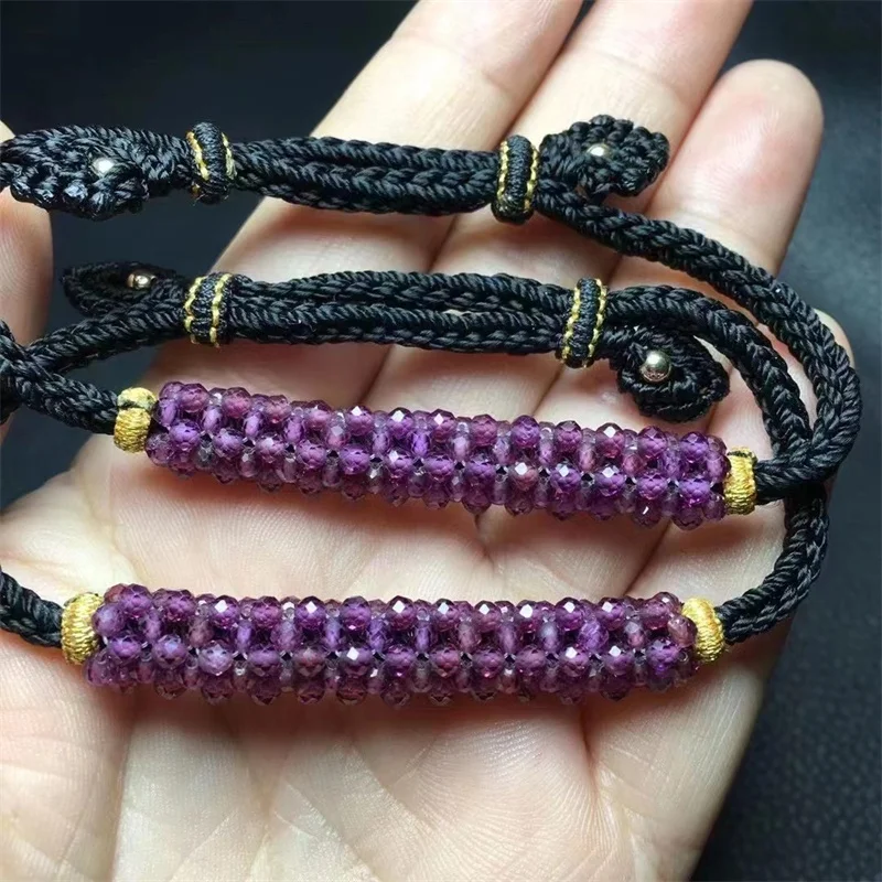 Natural Garnet Woven Bracelet For Woman Crystal Bracelet Jewelry Healing Fengshui Energy Lucky Gifts 1PCS