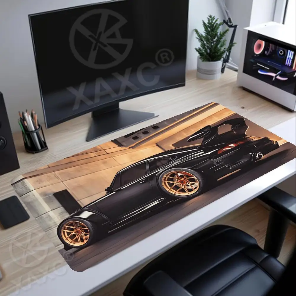 Japan Sports Car Large Black Mousepad Office Gamer Keyboard Desk Mat Natural Rubber XAXC Speed Desk Mat Anime Lock edge pad