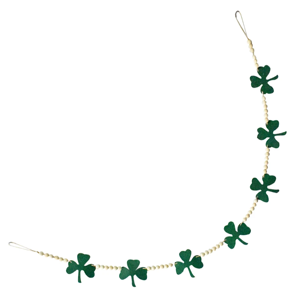 

Green Shamrock Saint Patricks Day Decor Felt Garland Patricks Day Wooden Beads And Shamrock Banner Wooden Beads Irish Holiday