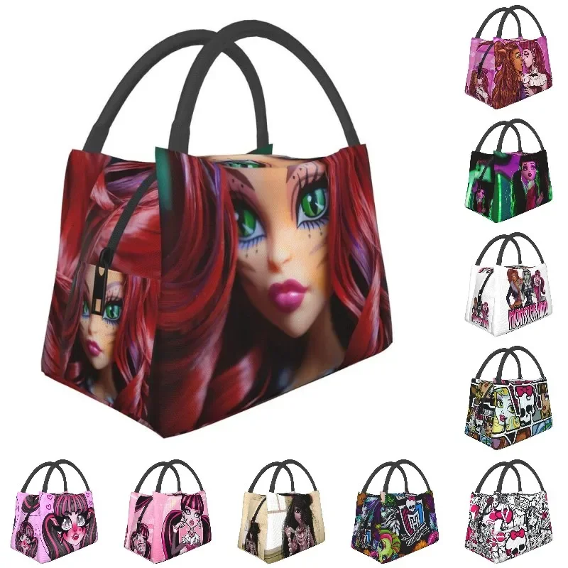 Custom Draculaura Freak DeChic Toralei Lunch Bag Women Thermal Cooler Insulated  Boxes for Picnic Camping Work Travel