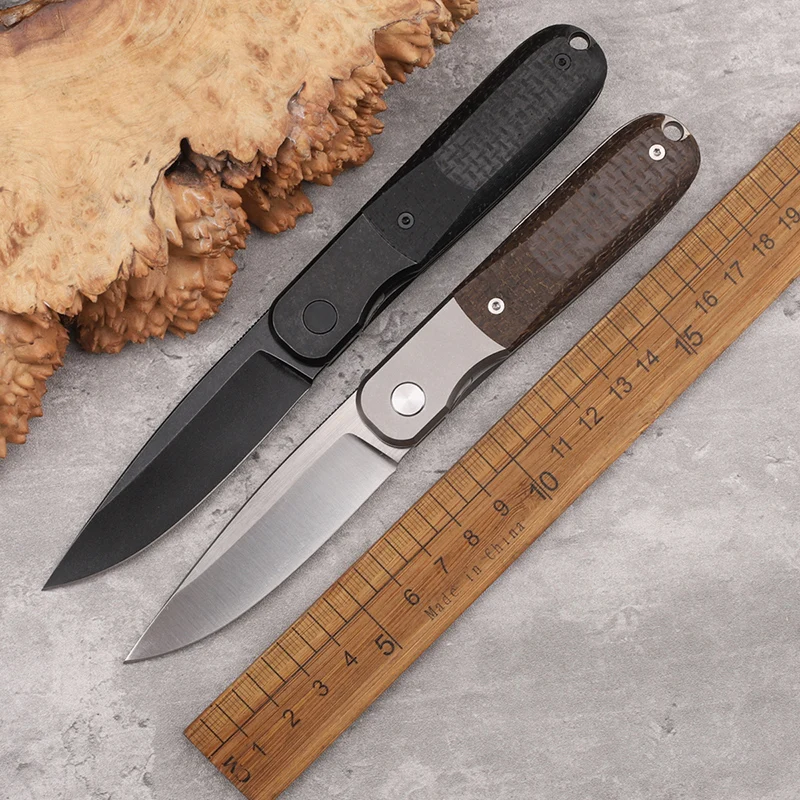 

K110 Steel Titanium Alloy+Linen Handle Folding Knife Outdoor Camping Survival Defensive Portable Pocket Tool