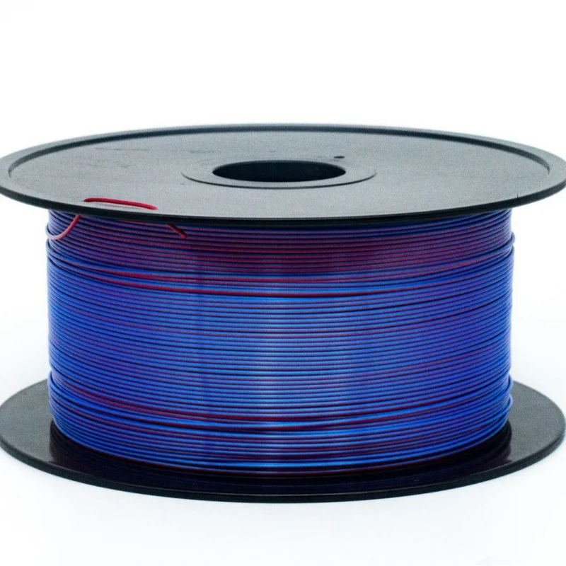 Silk PLA 3D Printer Filament, Dual Color Blue & Red, 3KG Spool, 1.75mm Diameter