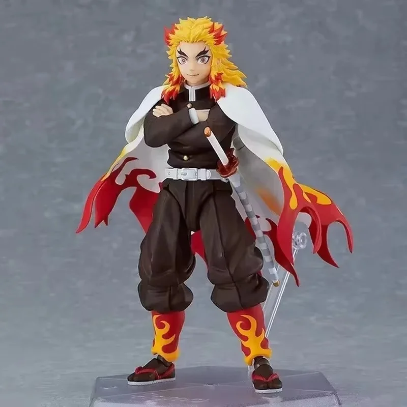 Figura anime Demon Slayer Rengoku Kyoujurou Action Figures Figma # 553 bambola Kimetsu No Yaiba in PVC raccogli modello giocattolo per bambini regalo