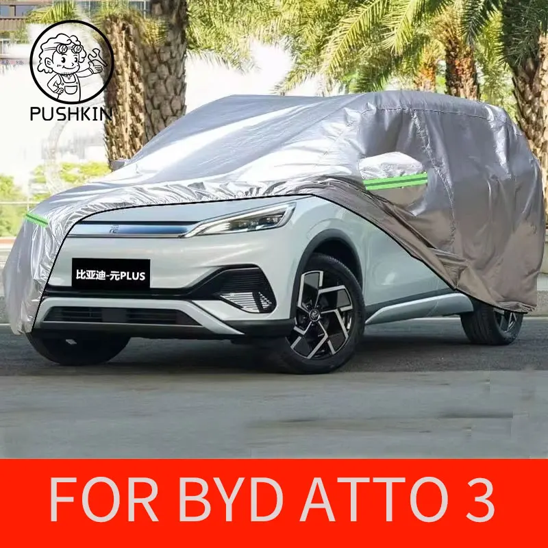 

Car Cover For BYD ATTO 3 2026 2025 2024 Outdoor Sun Shade Anti-UV Rain Snow Fog Resistant Cover Dust Proof