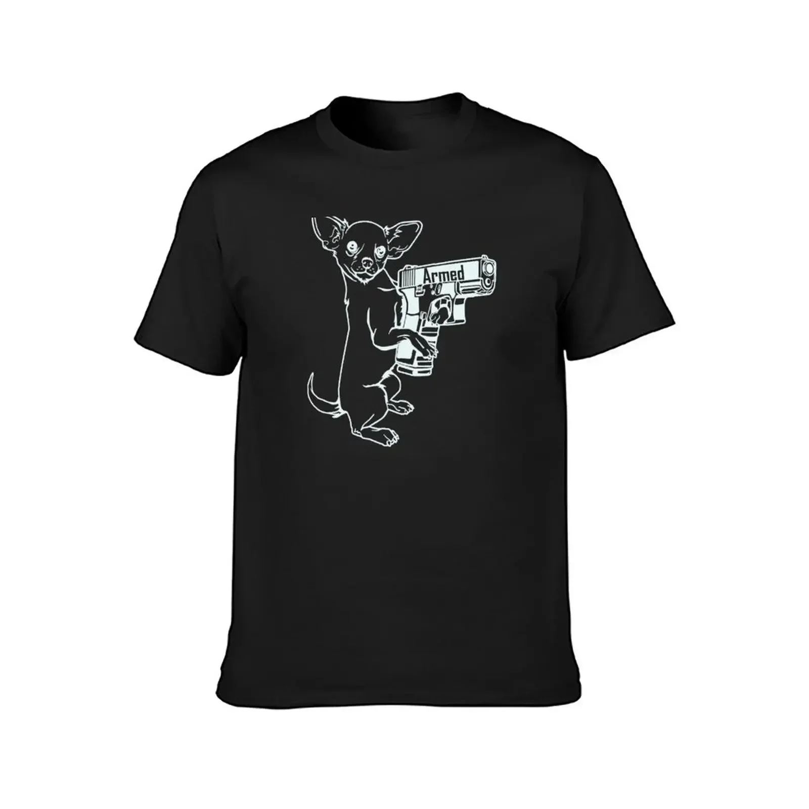 Armed Chihuahua T-Shirt quick drying animal prinfor boys shirts graphic tee men