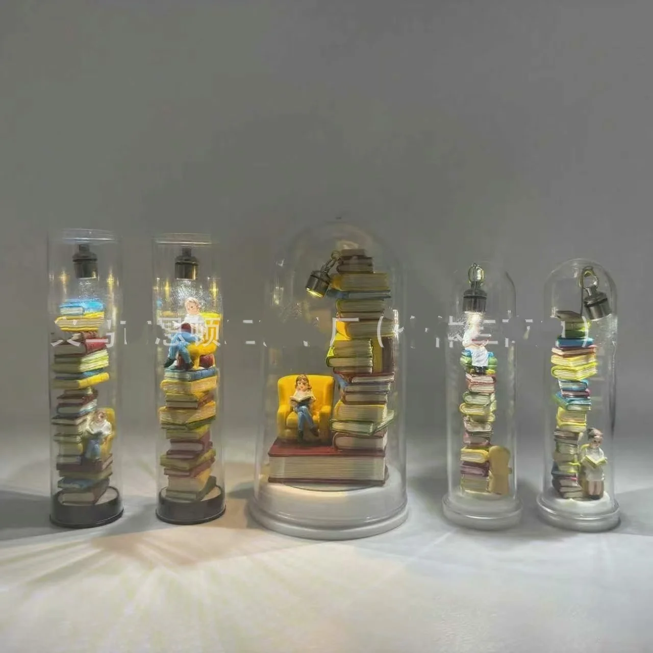Reader Night Lights Shaped Home Decor Figures Mini Sculptures for Readers Librarians Bookworms Teachers Author Desk Accessories