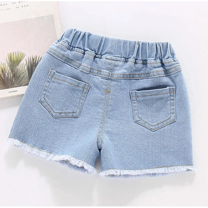 1-5 Y Fahion Children Summer Pants Infant Sweet Red Heart Baby Girl Kid Casual Denim Shorts Pocket Design Children Jeans Clothes