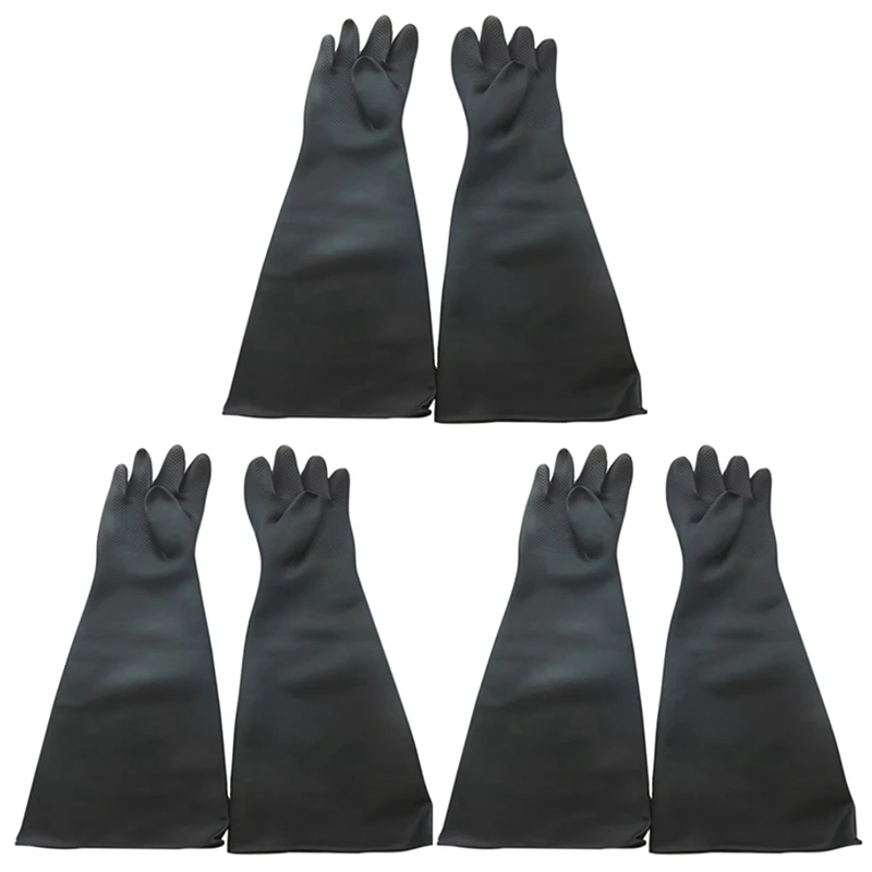 Y58A 3X Sand Blasting Gloves For Sandblast Cabinet Gloves 60X20cm