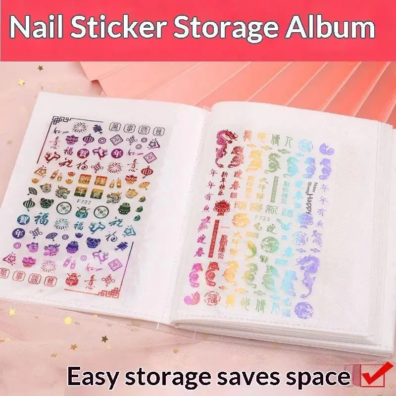 New 40/80 Slots Empty Collection Book Nail Stickers Storage Book Collecting Decal Organizer Display Notebook Manicure Nail Tool
