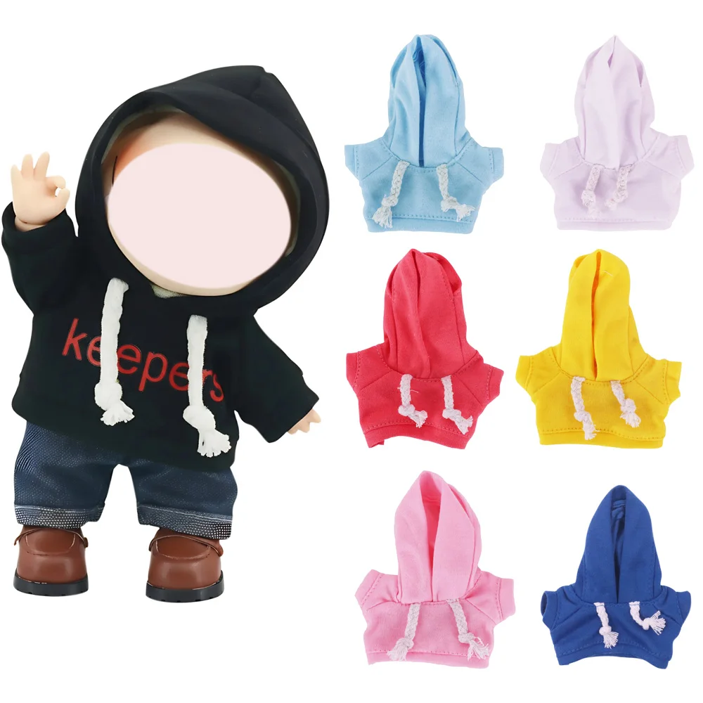 Fashion Hoodie Colorful Cute Drawstring Hoodie Daily Pop Clothing For Labubu 17CM Plush Doll Clothes Accessories,Girl Toys Gifts