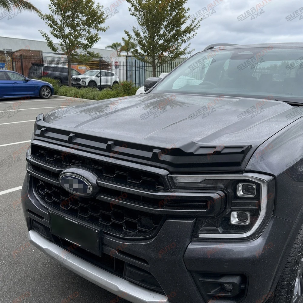 Bonnet Guard For Ford Ranger T9 WILDTRAK RAPTOR 2023 2024 2025 2026 Bonnet Protector ABS Matte Black Off Road Car Accessories
