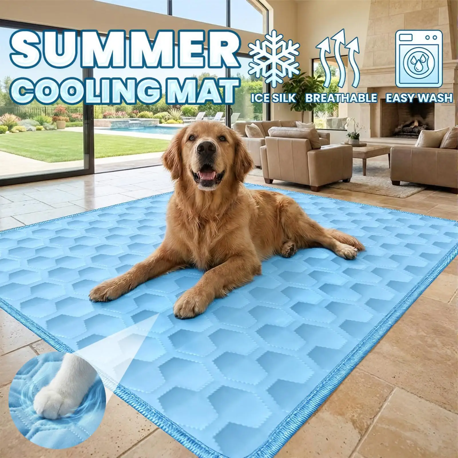pet cooling mat Non-Slip Washable Cushion Summer Dogs Cooling Pad Sleeping Pad Bed Sofa Cat Ice Pad Blanket Cat Blanket view 2
