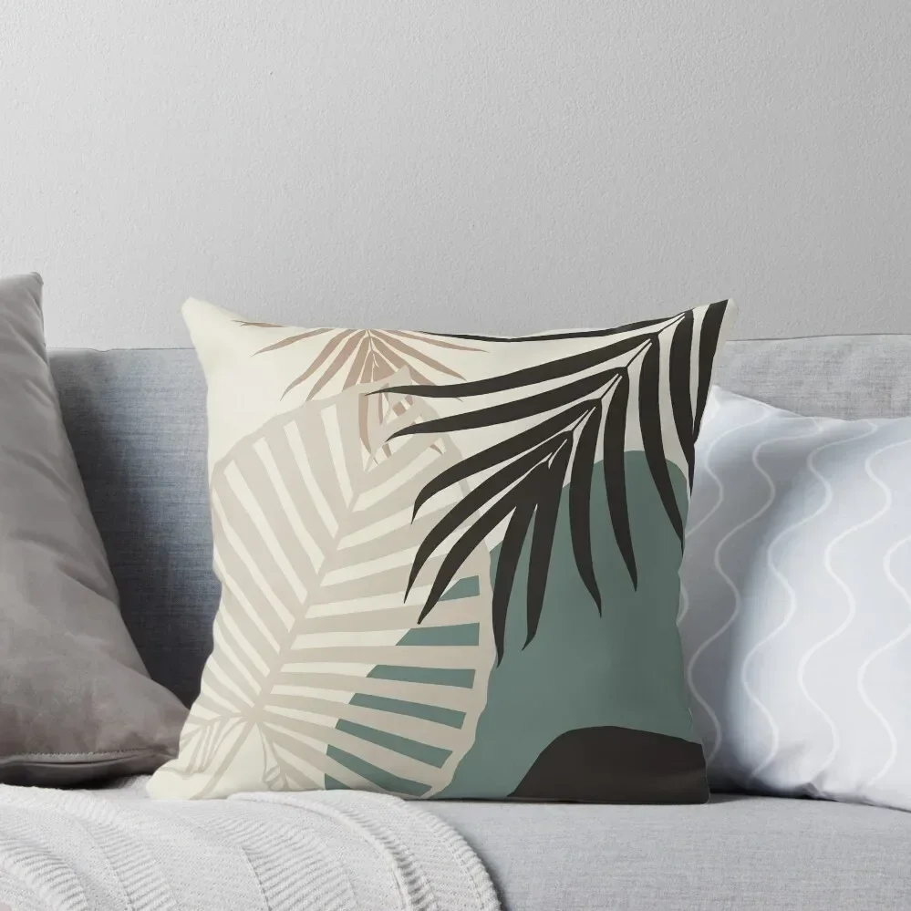 Minimal Tropical Palm Leaf Finesse #2 #tropical #decor #art Throw Pillow covers for pillows christmas decorations 2025 pillow