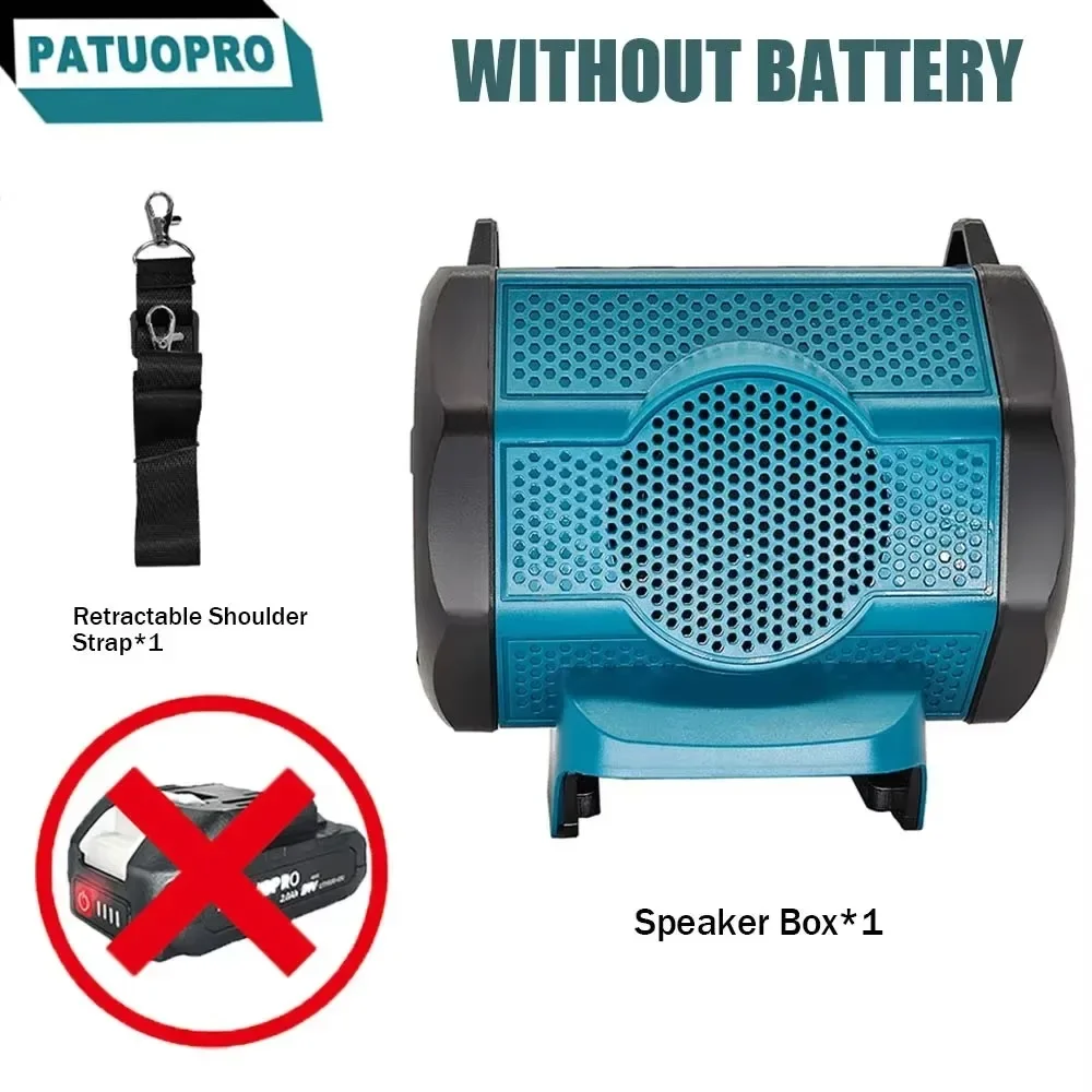 portatil sem fio bluetooth speaker com porta usb tipo c alto falante para jobsite e festa apto para makita 18v bateria sem bateria 01