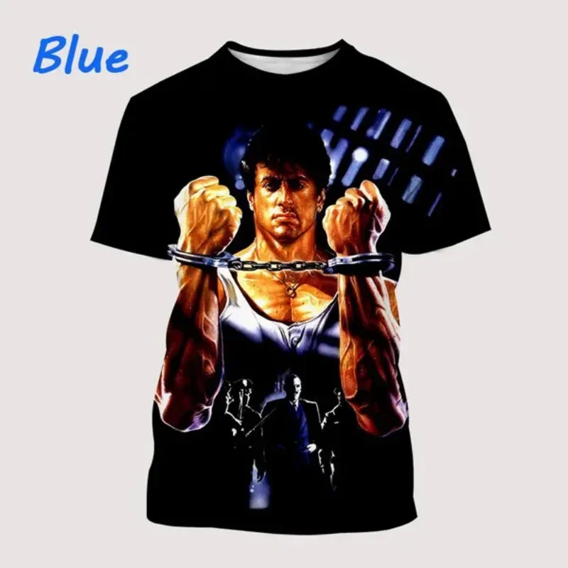 Fashion Men Clothing Action Movie RAMBO 3D Print T-shirt Personality Hip Hop Unisex Oversized T Shirt Harajuku Streetwear Tops