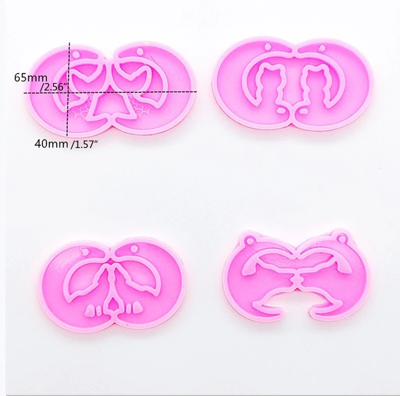 1/4x moules en Silicone lune pour boucles d'oreilles en résine, bricolage bijoux boucles d'oreilles à