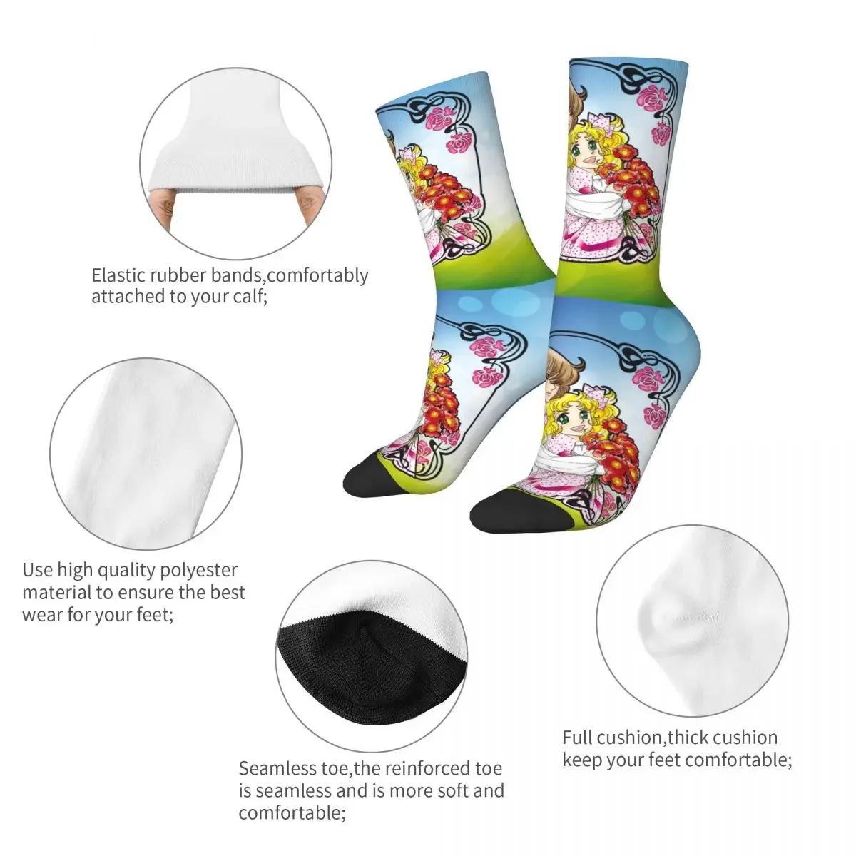 Autumn Winter Casual Unisex Candy Candy Socks Anime Manga Japan Cartoon Non-slip Crew Socks