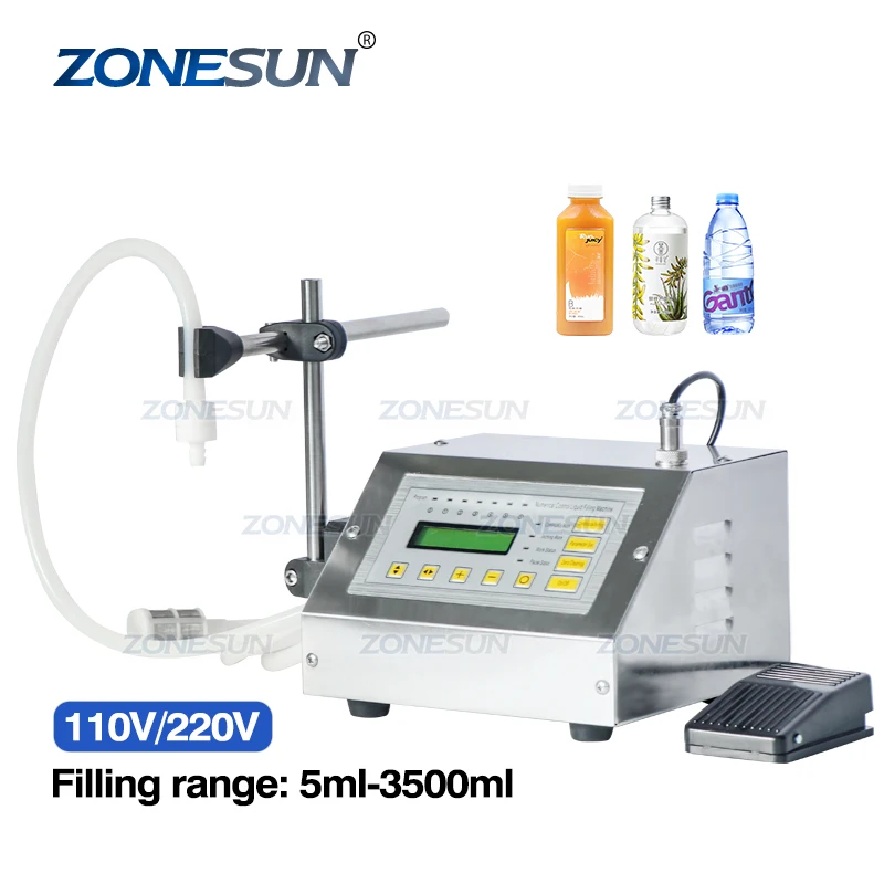 ZONESUN GFK-160A Semi Automatic Small Bottle Water Filler Edible Oil Juice Wine Soybean Milk Beverage Filling Machine