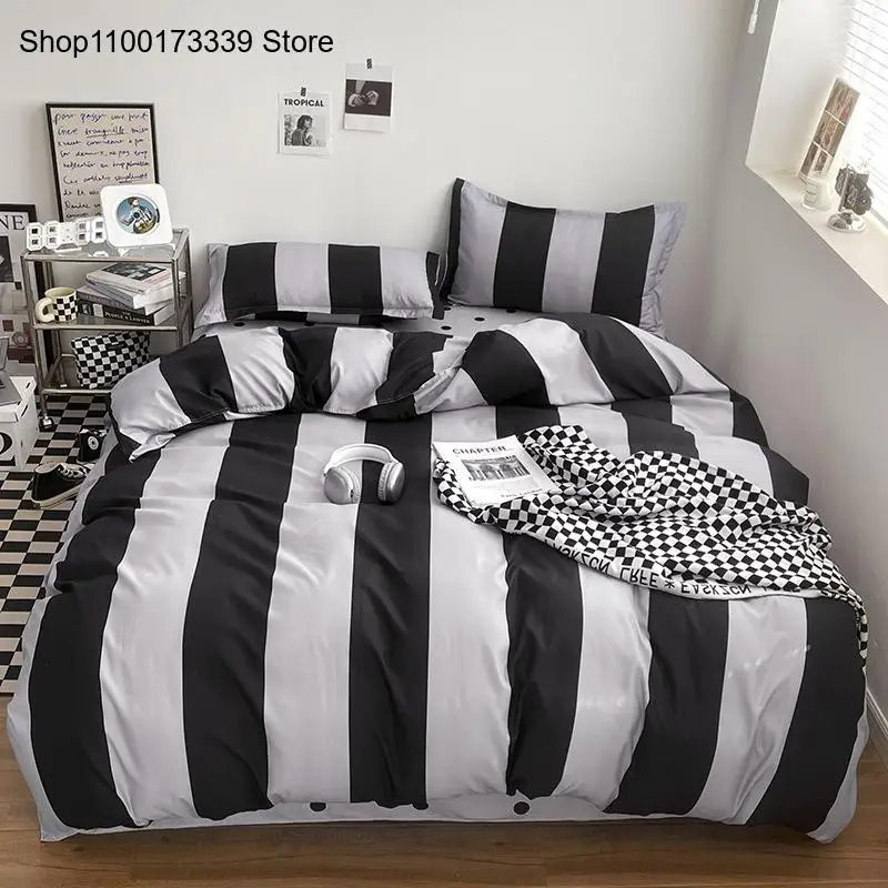 Aloe Vera Cotton Simple and Elegant Plaid Multi Color Bedroom Multi Size Student Dormitory Gift Set of Four Pieces