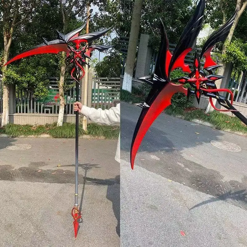 O valete arlecchino foice jogo genshin impacto cosplay adereços foice armas halloween natal fantasia festa traje acessórios