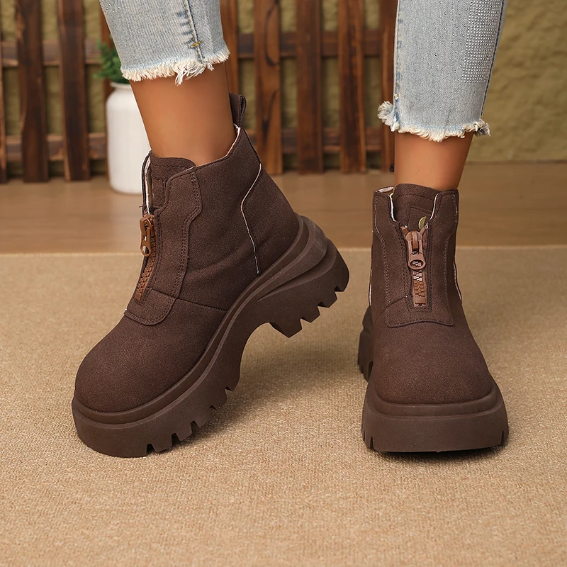 أسود التخسيس الدانتيل متابعة الأحذية للنساء2025New الربيع والخريف النمط البريطاني الارتفاع زيادة صندل بكعب مكتنز الأحذية المنخفضة قطع #6