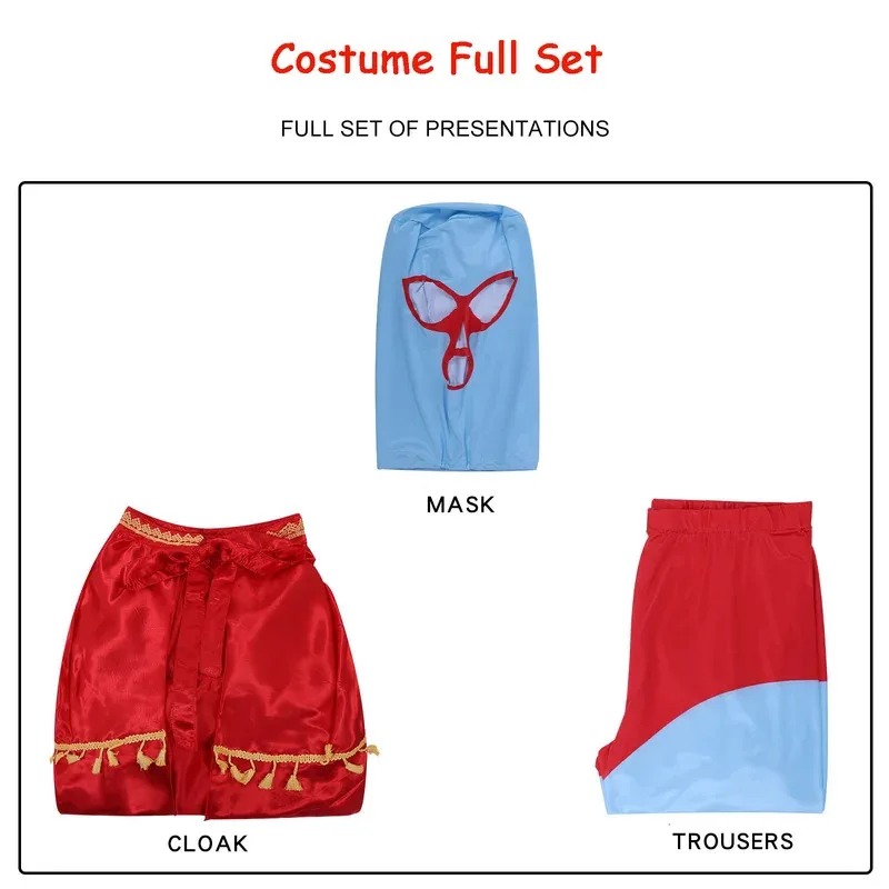 

ff34Wrestler Costume Kids Adult 2006 Movie Nacho Libre Cosplay Outfit Wrestling Mask Cloak Fantasia Halloween Party Costum