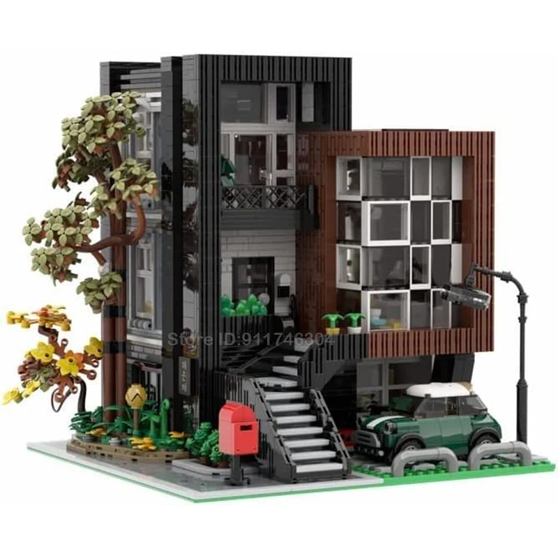 Xmork City Street View Hea-on-jea Villa Modular Model 10205 Architecture House Building Block Brick Children Moc Toys Gifts