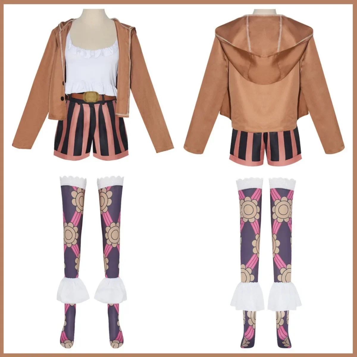 Anime Jewelry Bonney Cosplay Costume Sabaody Island Hooded Coat Uniform Shorts Wig Adult Woman Sexy Carnival Halloween Suit