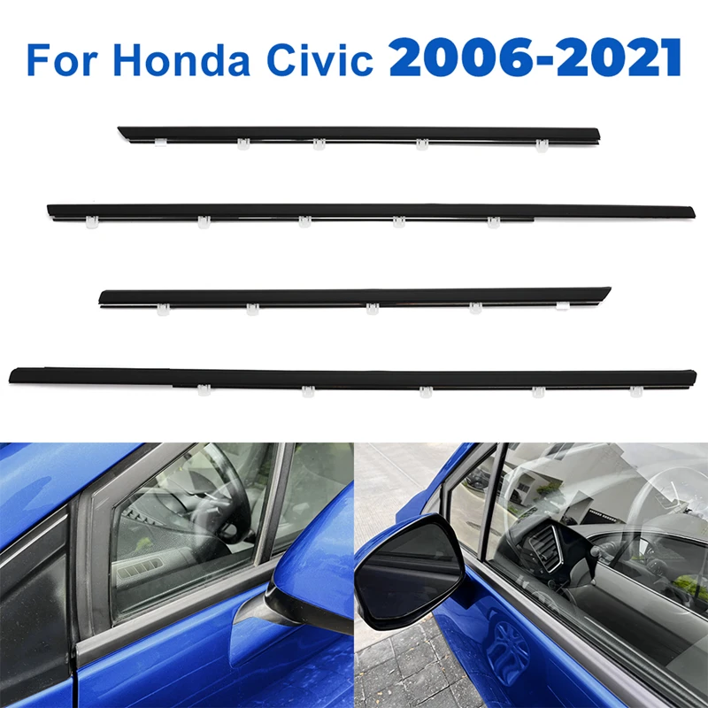 Car Window Glass Weatherstrip Rubber Seal Belt Trim Sealing Strips for Honda Civic 2006-2019 Outer Window Sealed Accessories