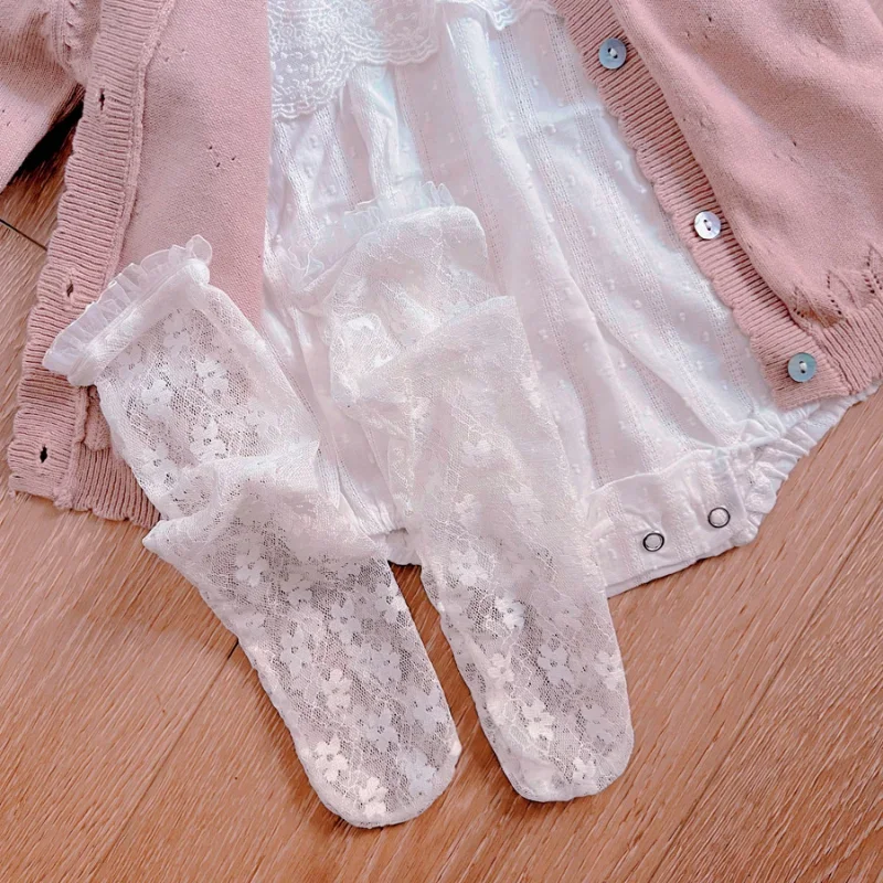 Summer Thin Breathable Princess Sock Kids Girl Sock Retro Lace Ruffle Hollow Calf Sock for Children Girl Kid Stuff