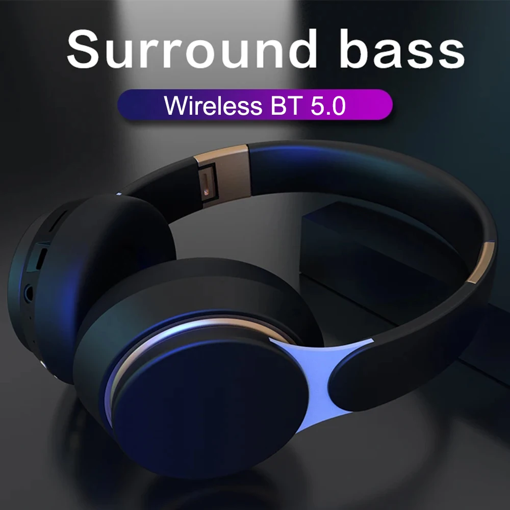 Wireless Headphones Bluetooth 5.0 Headset Foldable Big Earphones HiFi 9D Bass Stereo Earphone Sport Headsets With Microphone