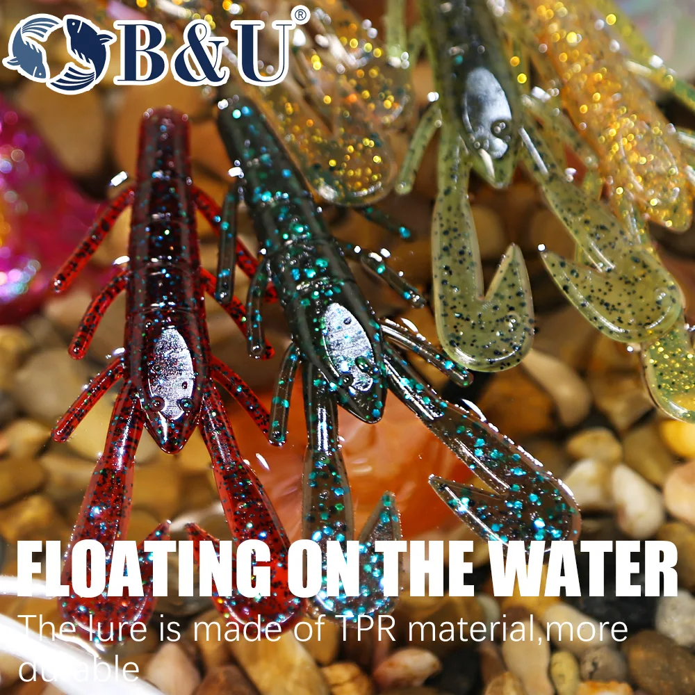 B & U-يطفو على الطعم الاصطناعي الناعم ، إغراء الصيد ، وكيل ، الذيل ، جراد البحر ، إضافة الملح ، Pesca ، باس ، معالجة