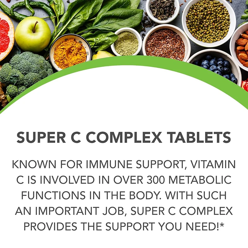 1000mg Ascorbic Acid, 60 Vegetarian Capsules, High-efficiency Vitamin C Supplement, Antioxidant - Gluten Free