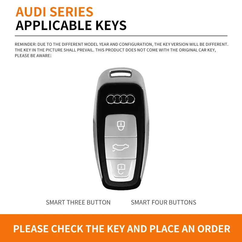 TPU Car Key Case Cover for Audi A3 A4 B9 A6 C8 A7 S7 4K A8 D5 S8 Q7 Q8 SQ8 E-tron 2018 2019 2020 2021 Auto Keychain Accessories