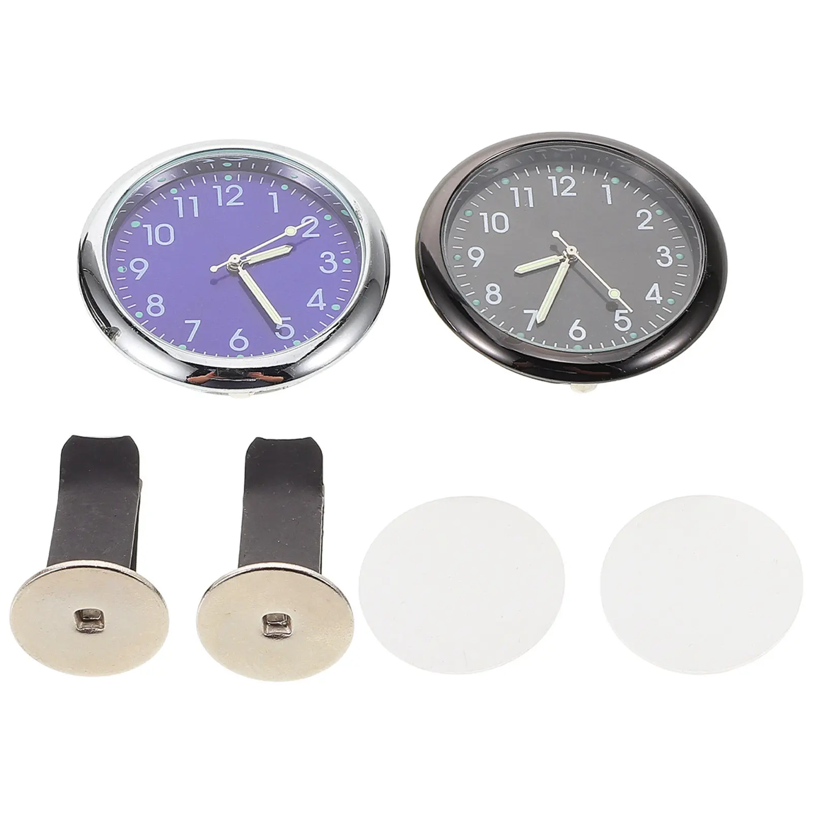 

2Pcs Car Interior Mini Clock Night Illuminated Vent Mount Dashboard Clock Car Air Vent Decoration Compact Time Display
