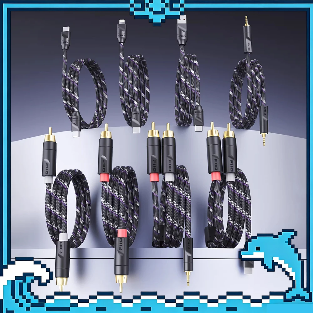 

Кабели FiiO Trust Series Type-C - Type-C/Lightning, аудиокабели 3,5 мм/RCA - RCA/коаксиальные, длиной от 10 см до 150 см, с плетеной оплеткой