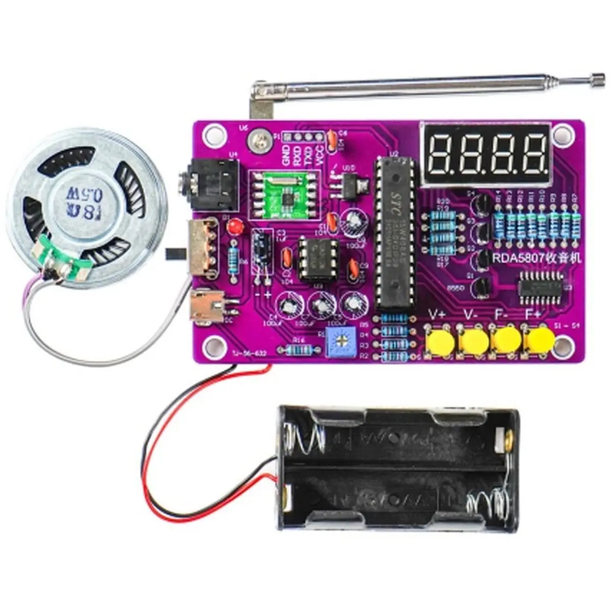 2026 NEW DIY FM Radio Electronic Kit 87-108MHz Adjustable Frequency Digital Display Soldering Project Practice Solder RDA5807S