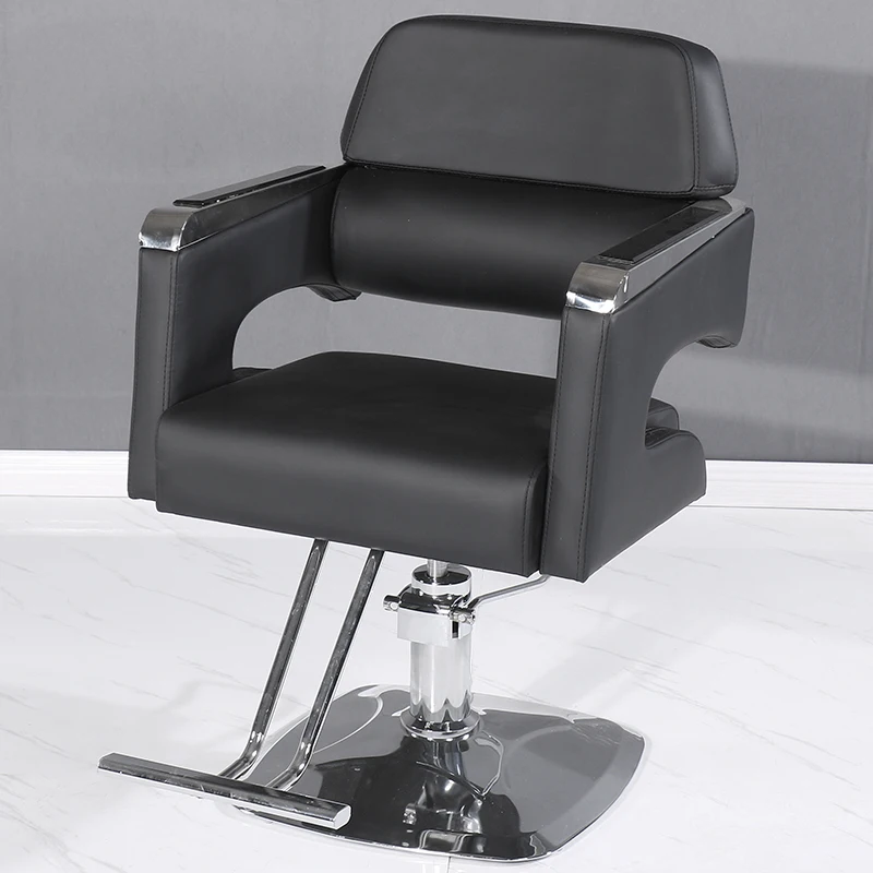 Chaise de barbier noire personnalisée pour femme, chaise rotative de luxe, chaise de barbier conçue pour tatouage, meubles commerciaux