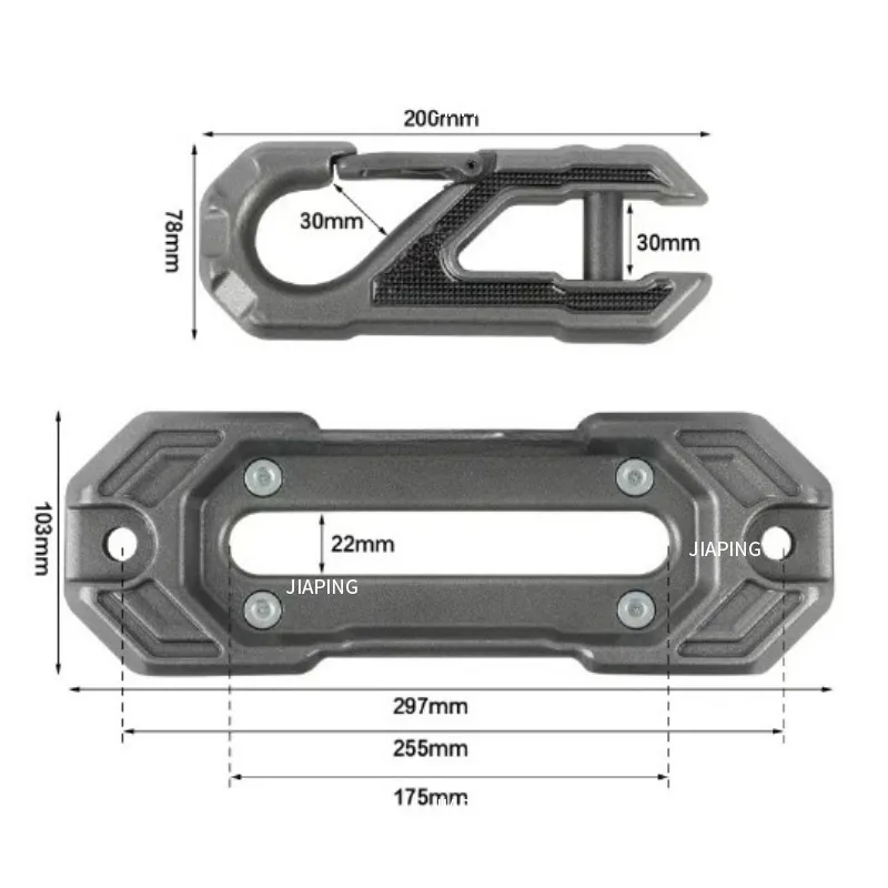 

Нейлоновый трос для лебедки внедорожника, стальной трос, алюминиевая направляющая рама, направляющий стопор