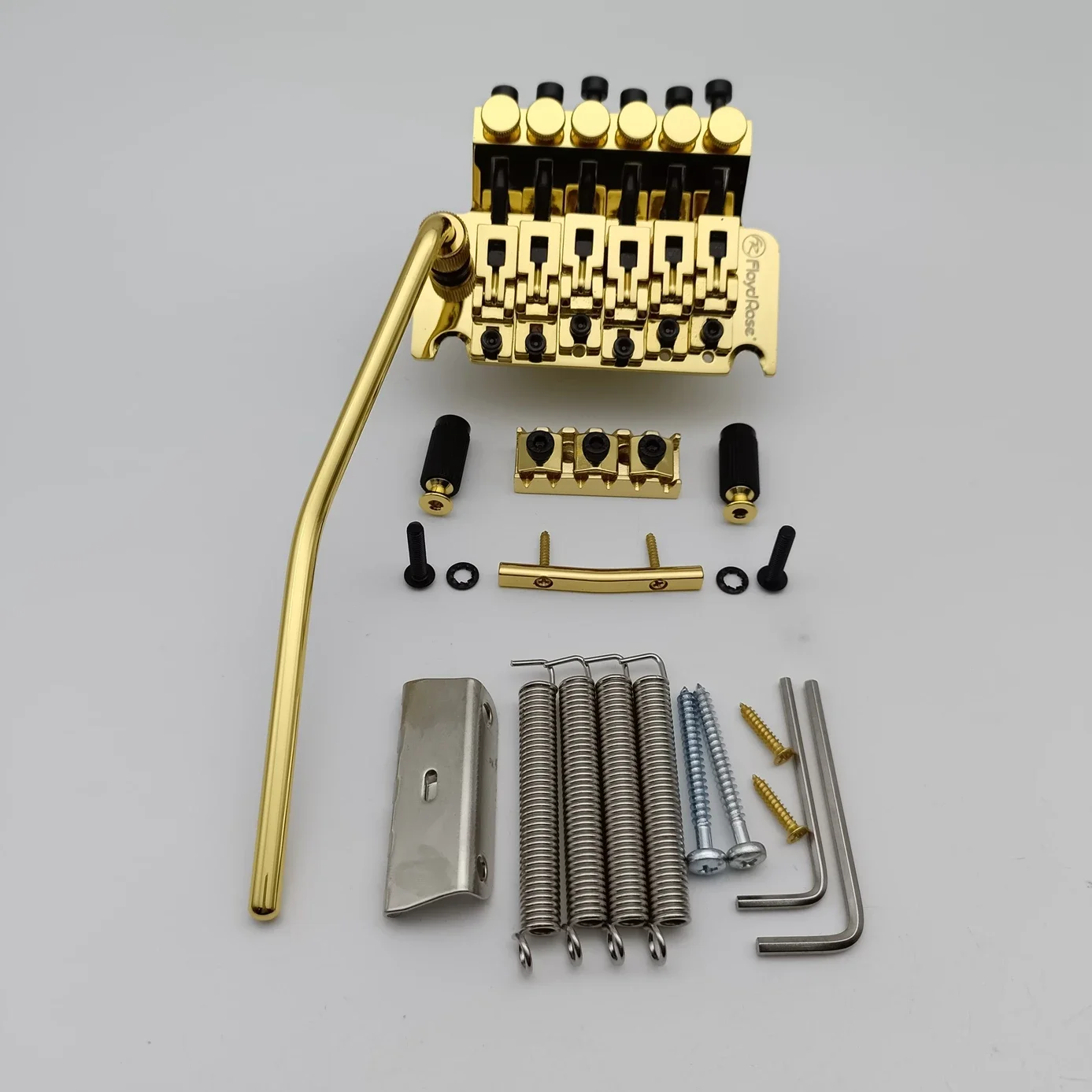 

Original Gold FR Rose Tremolo Bridge Double Locking System Bridge Stainless Block Length 34mm Made in Korea