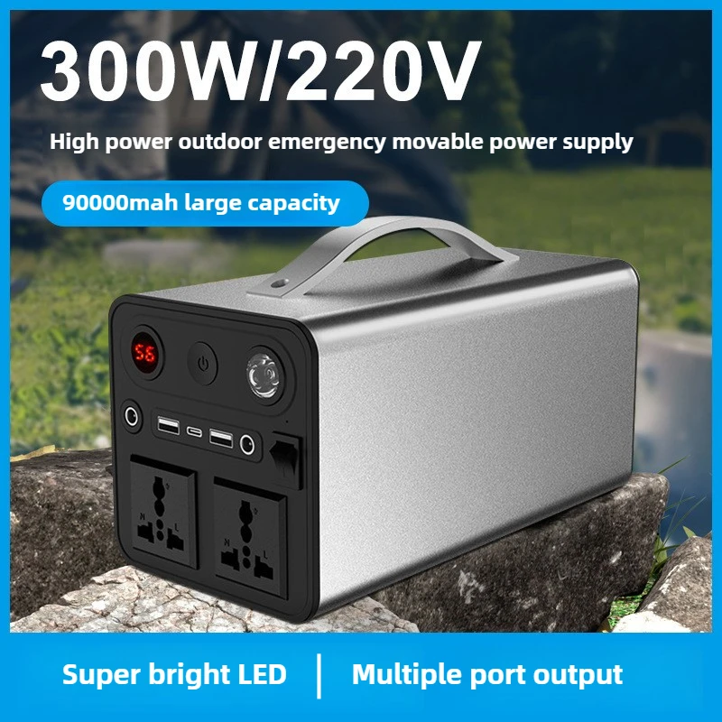 

300W Portable Power Station 90000mah 220V Fast Charging Power Bank Outdoor Supply Powerful External Battery for Camping Laptop