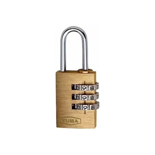 Yuma Combination Brass Padlock 3 Digit 20 mm